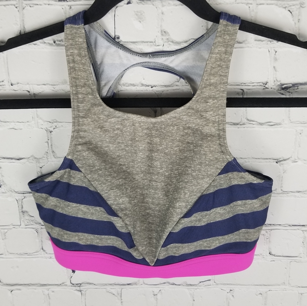 NEON TIDE | striped high neck cutout back swim top